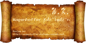 Wagenhoffer Kálmán névjegykártya